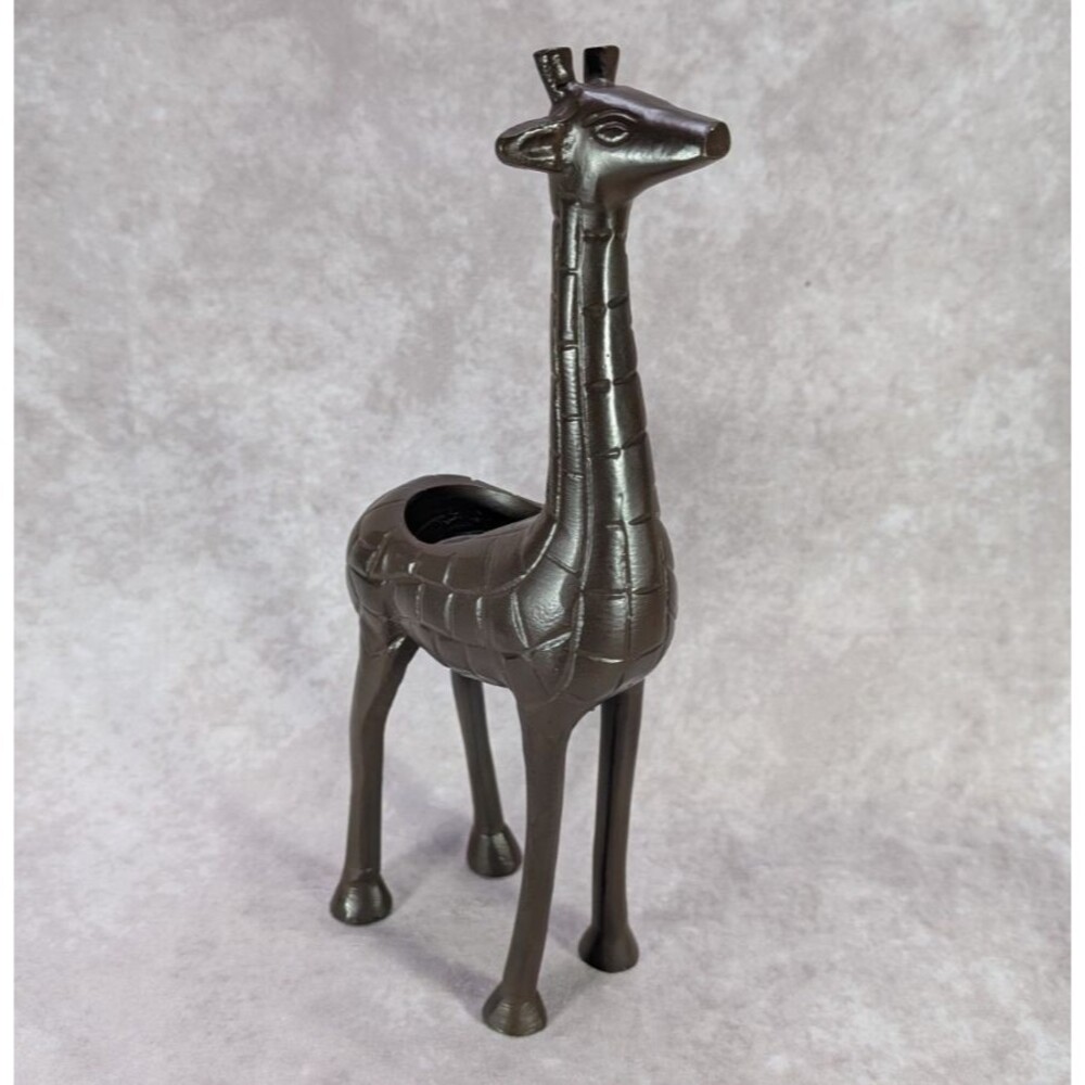 Vintage Style Metal Giraffe Candle Holder Sculpture 12.5 Inches Tall Decoration